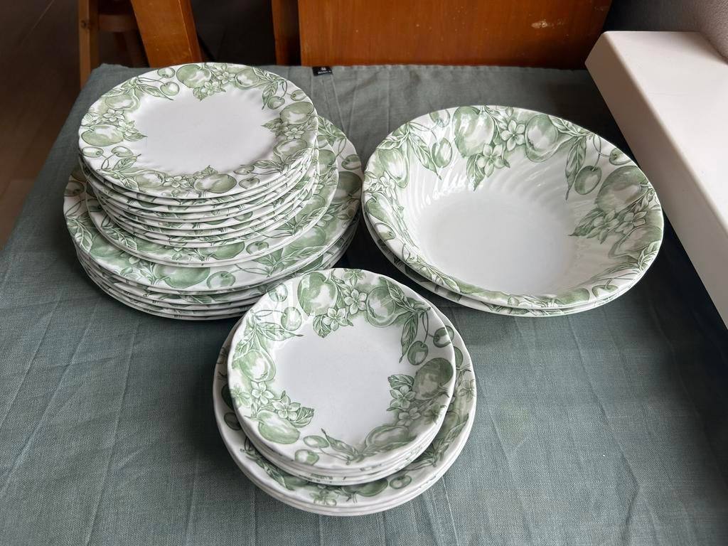 Prachtig 27-delig Wood & Sons servies - Green Fruit, Ophalen of Verzenden