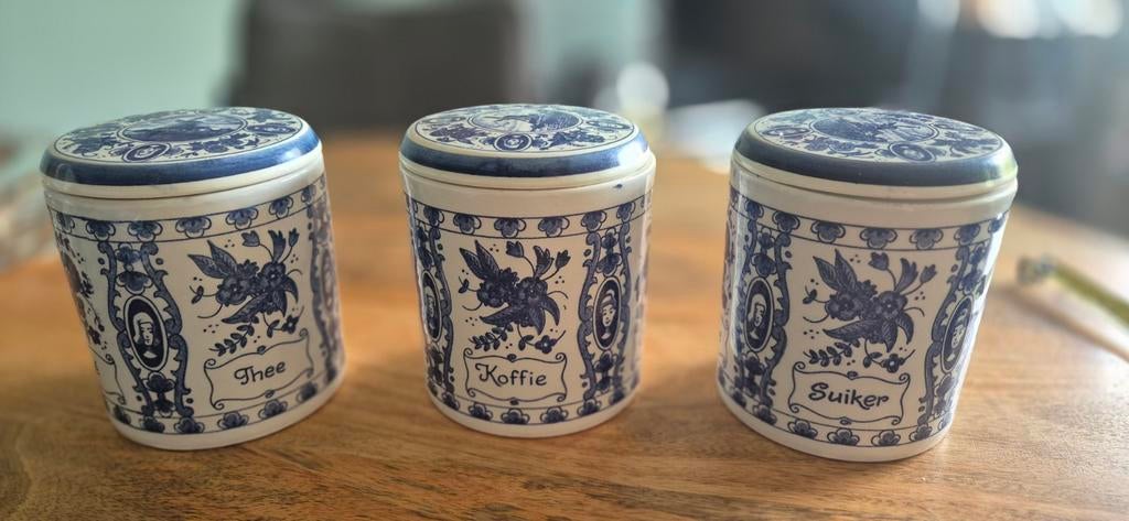 Delfts blauw voorraadpotten, Ophalen of Verzenden