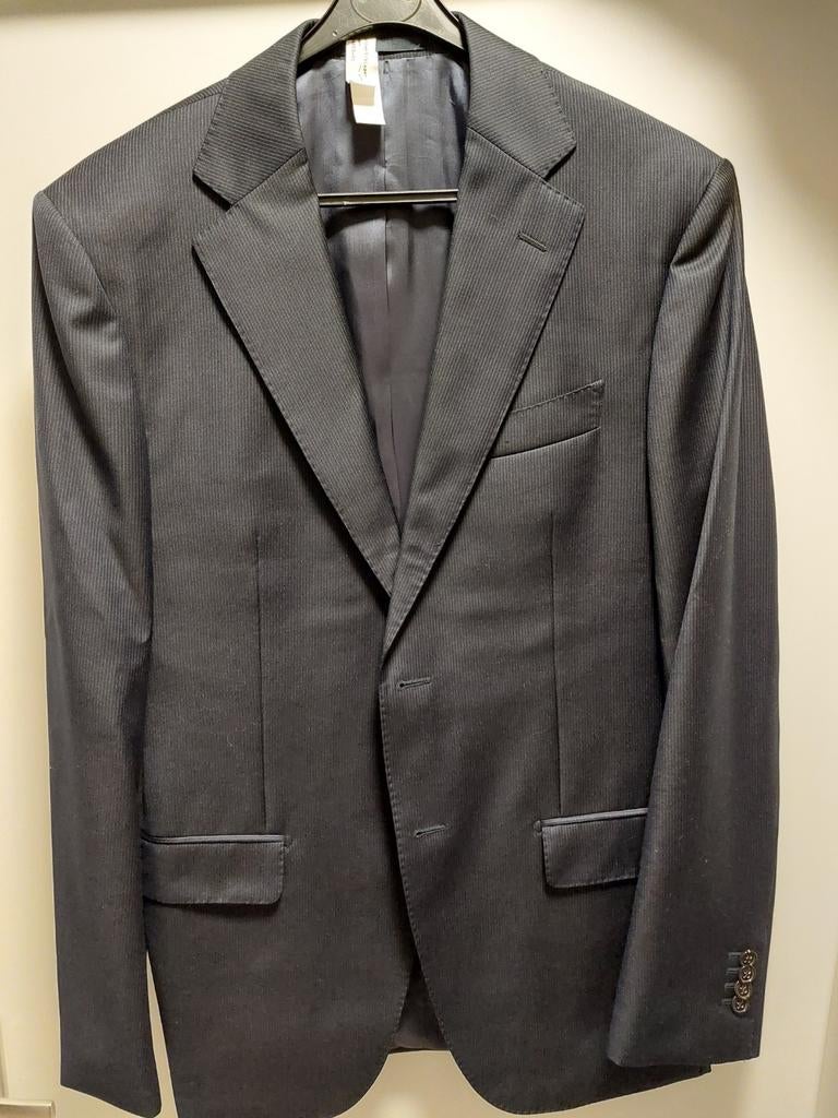 Krijtstreep pak van Suitsupply, Kleding | Heren, Ophalen of Verzenden, Zo goed als nieuw, Maat 46 (S) of kleiner, Zwart