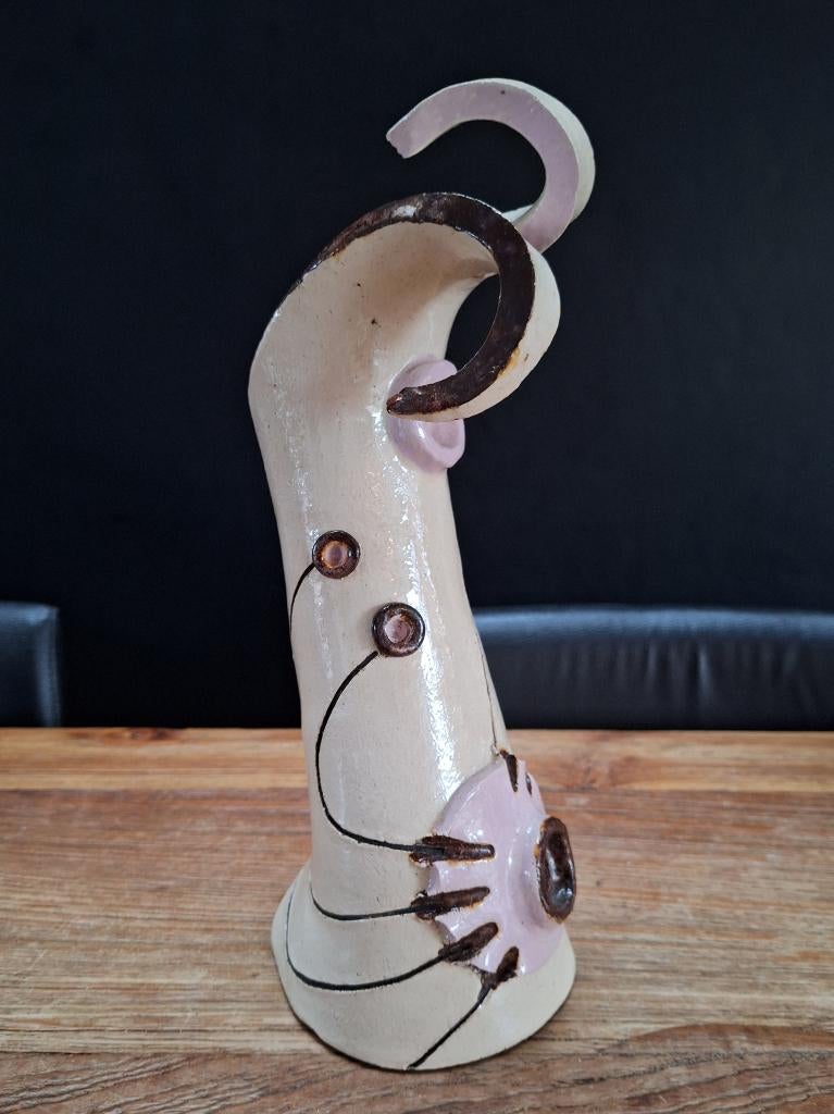 klei sculptuur keramiek kunstobject beeld monogram JW h 30cm, Ophalen of Verzenden