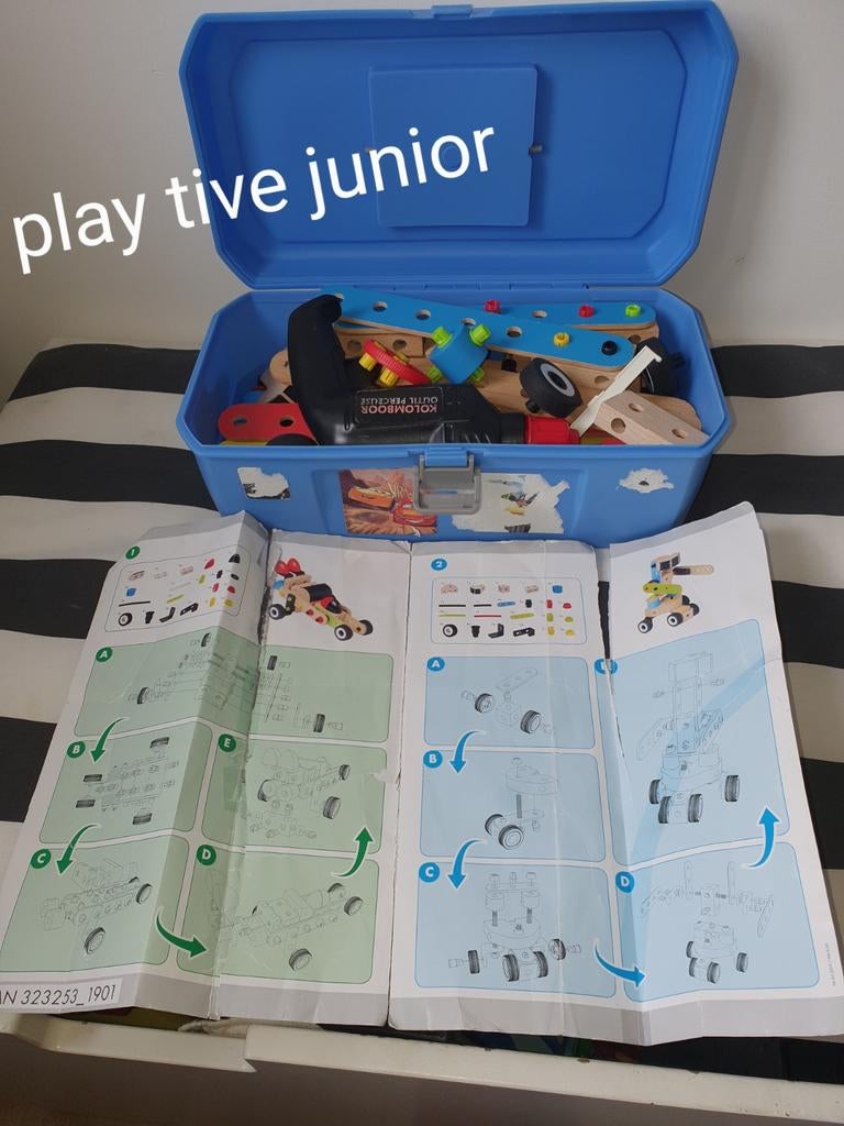 Playtive Junior Bouwset met gereedschapskist Bob de bouwer💫, Ophalen of Verzenden, Zo goed als nieuw, Bouwen