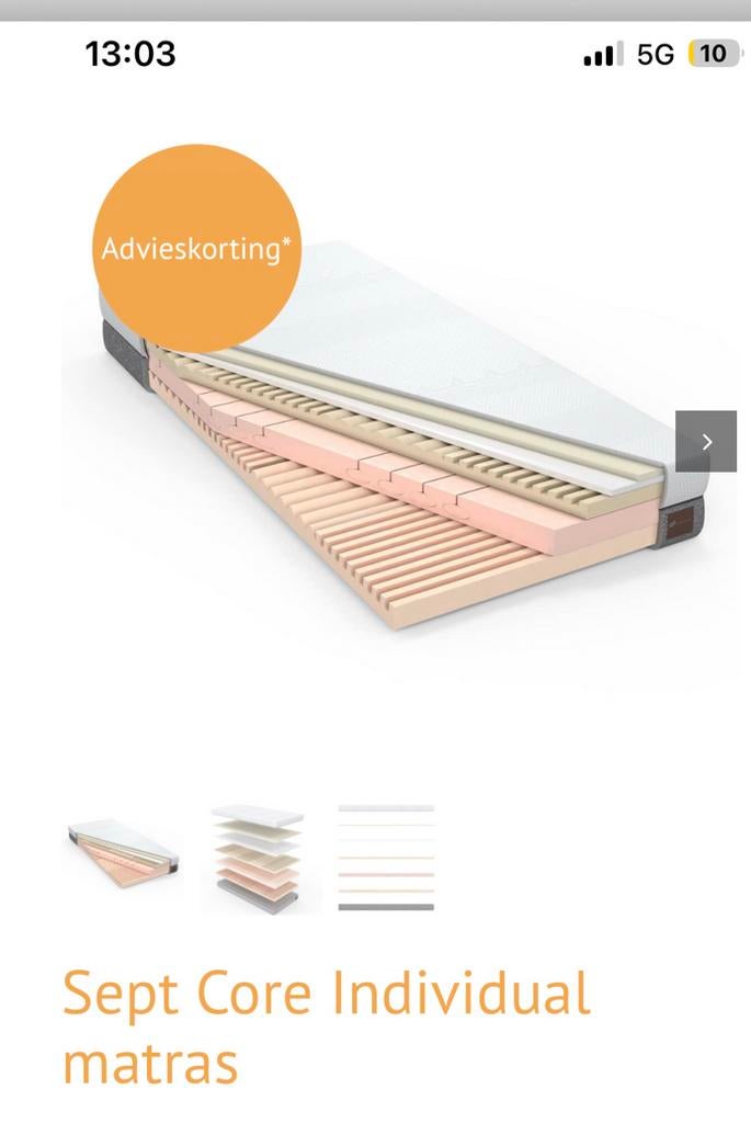 Decupre Sept Core Matras 90x200 zo goed als nieuw, Huis en Inrichting, Slaapkamer | Matrassen en Bedbodems, Ophalen, Zo goed als nieuw