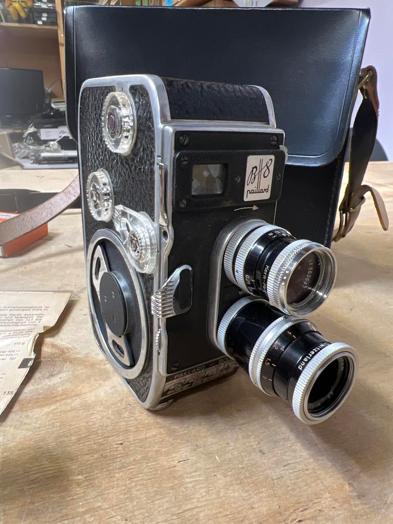 Bolex-Paillard B8 Filmcamera (ca. 1953) met toebehoren, 8mm, Bolex, ., Ophalen of Verzenden