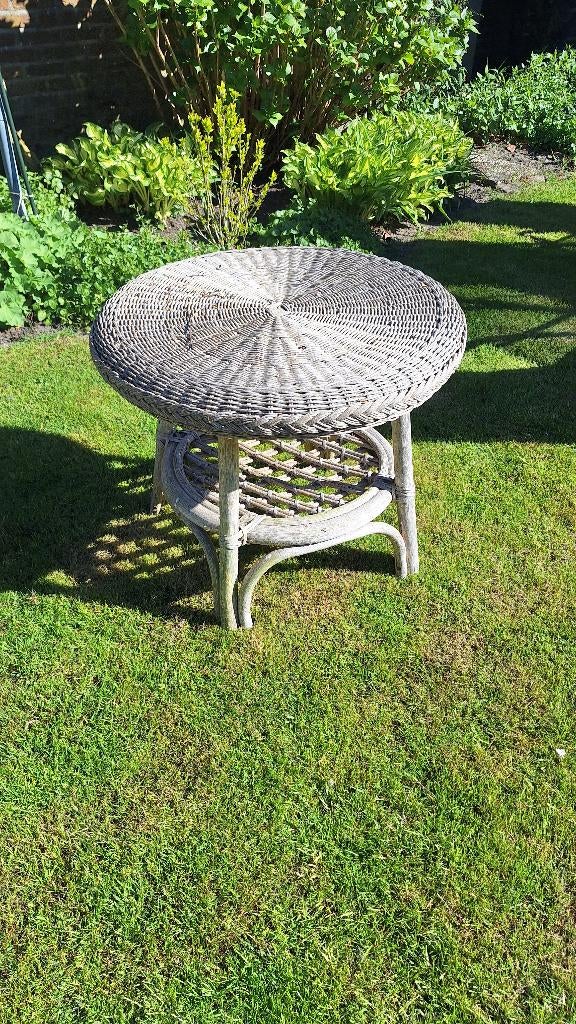 Rotan tafeltje, Ophalen, Gebruikt, Rond, Overige materialen