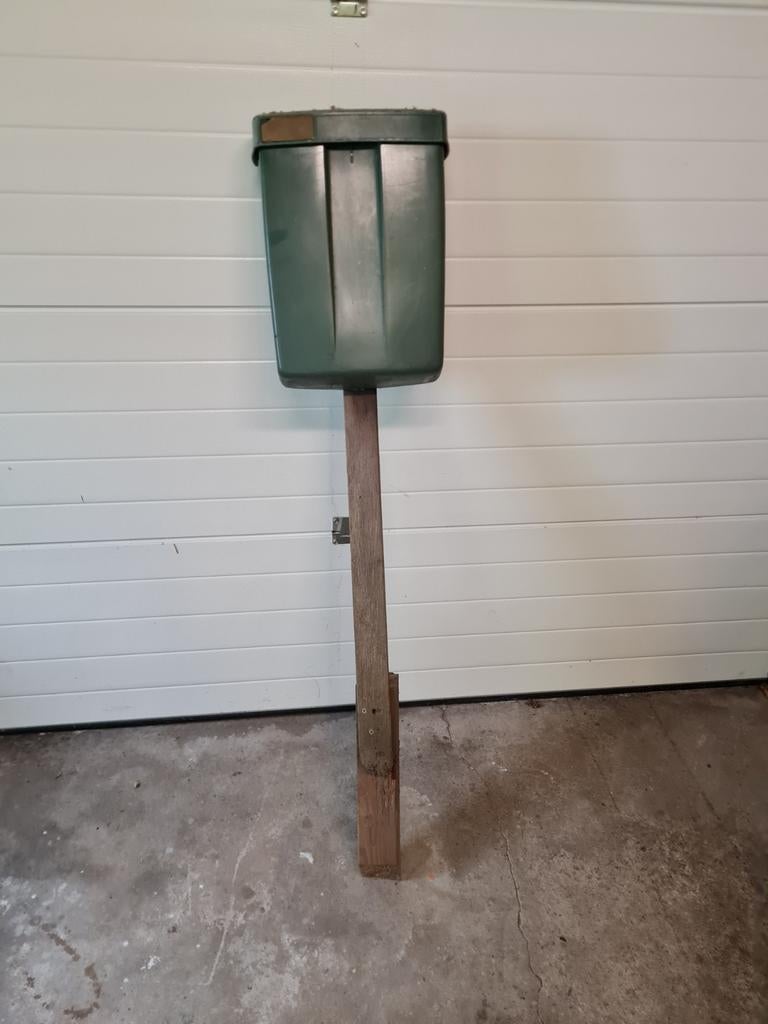 Brievenbus op paal - Groen kunststof, Ophalen, Gebruikt, Kunststof, Staande brievenbus