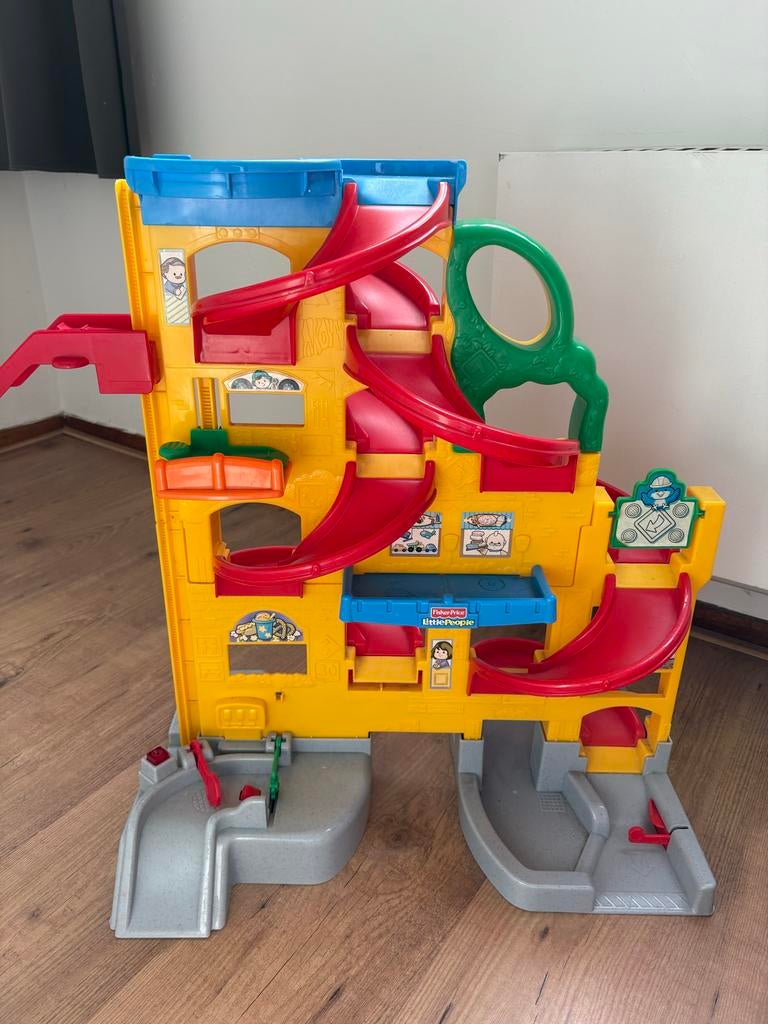 Fisher-Price Little People Garage Speelset met Glijbanen, Ophalen, Gebruikt, Speelset