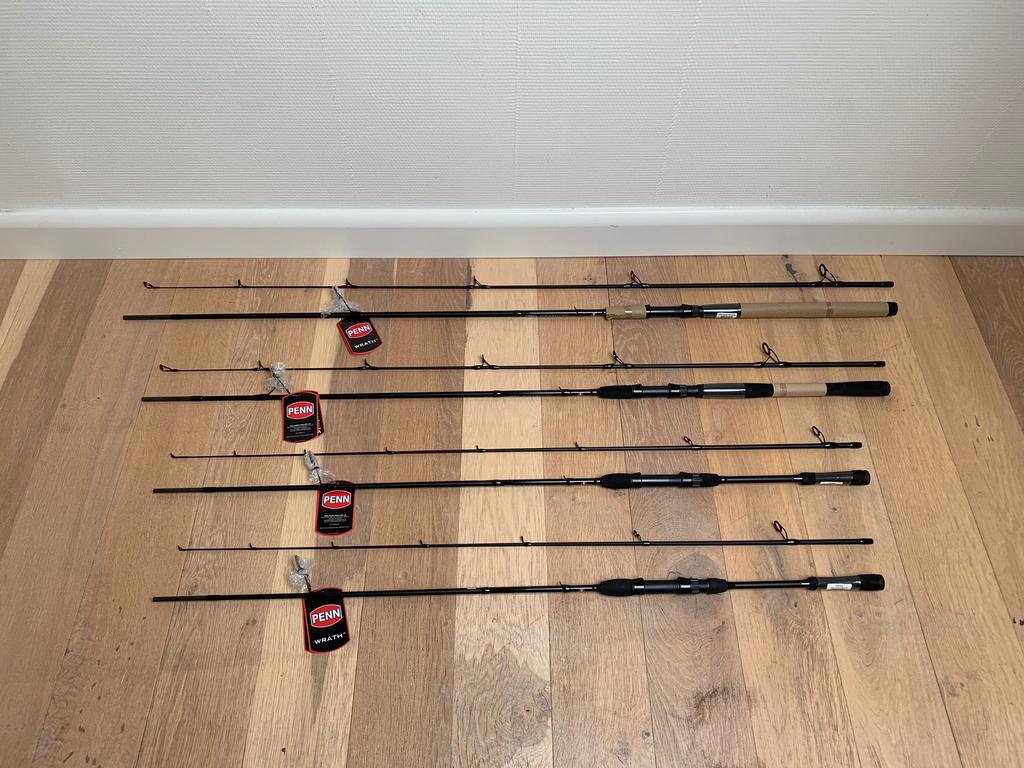 Nieuwe Penn Wrath spinhengels, 2.30m 14-40gr & 2.40m 10-30gr, Werphengel, Nieuw, Ophalen of Verzenden, Penn