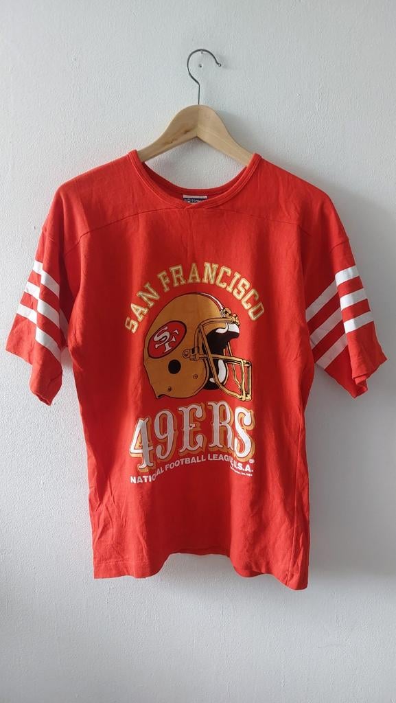 Vintage 80s Levis San Francisco 49ers NFL t-shirt, Kleding | Heren, NFL, Ophalen of Verzenden, Gedragen, Rood