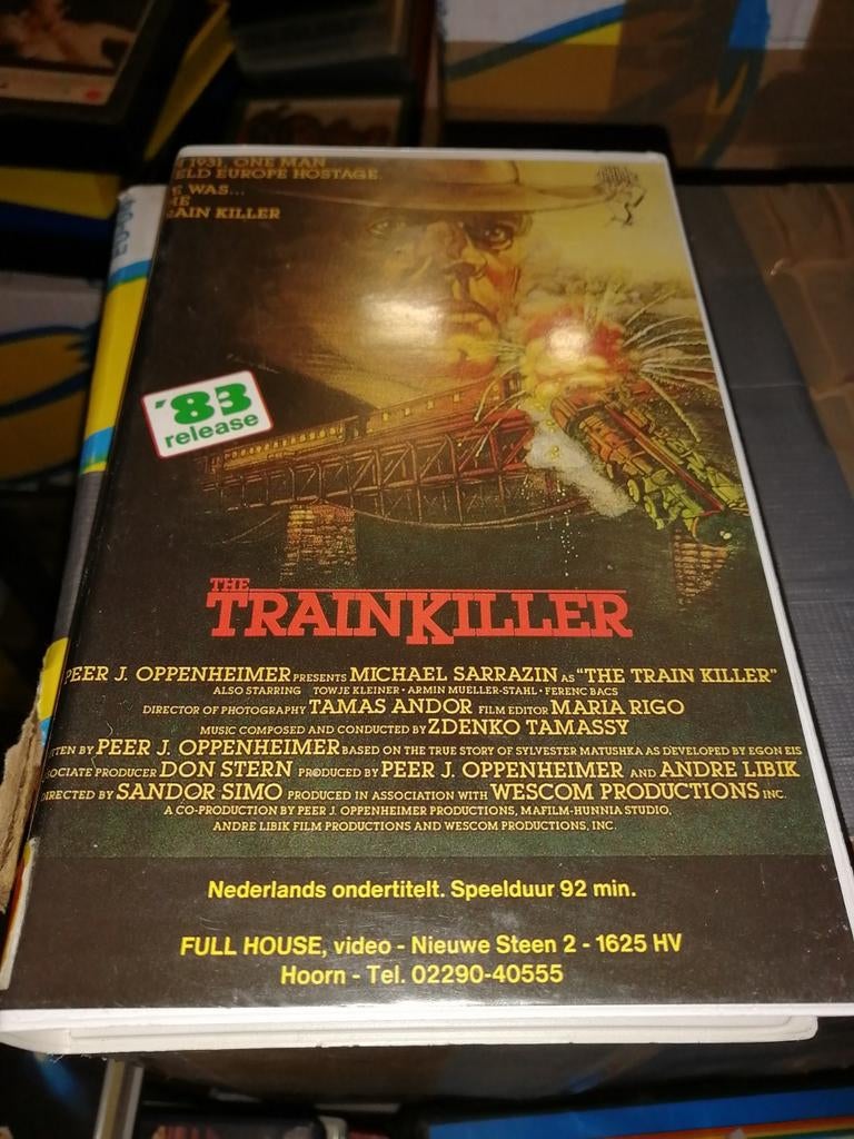 VHS ex-rental - Trainkiller, Vanaf 16 jaar, Ophalen of Verzenden, Gebruikt, Horror