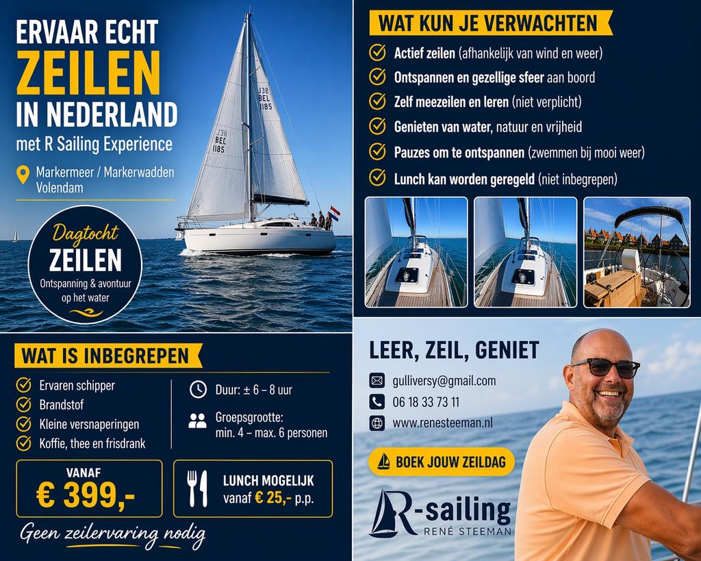 Dagtrip zeilen, Eén persoon, Cadeaubon