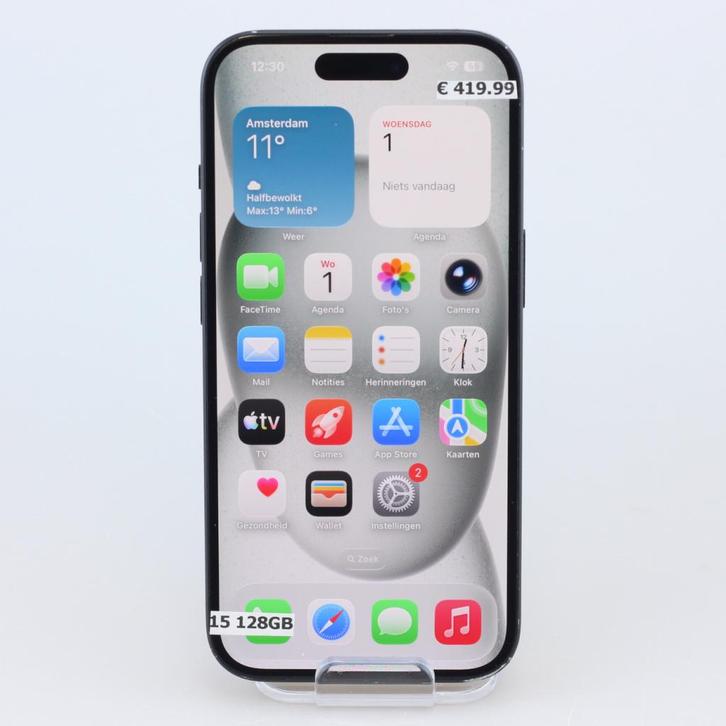 iPhone 15 128GB Zwart, Telecommunicatie, Mobiele telefoons | Apple iPhone, Zo goed als nieuw