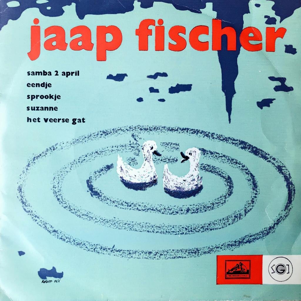 1961       Jaap Fischer       Eendje          (blauwe EP), Verzenden, 7 inch, Fotohoes, Zo goed als nieuw