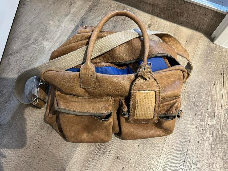 Luiertas Cowboysbag Leer Bruin, Ophalen of Verzenden, Gebruikt, Rugzak