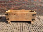 Robuuste vintage houten kist met metalen details, Huis en Inrichting, Woonaccessoires | Kisten, Ophalen, Minder dan 50 cm, Gebruikt