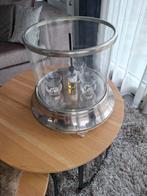 Stijlvolle kandelaar met glazen stolp, Ophalen of Verzenden, Zo goed als nieuw, Metaal, Kandelaar