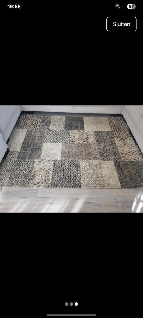 Vloerkleed Kwantum Padroni Beige 133x190 cm, 100 tot 150 cm, Grijs, Ophalen of Verzenden, Zo goed als nieuw