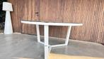 Life tuintafel 150cm wit aluminium gehard glas, Tuin en Terras, Ophalen, Zo goed als nieuw, Rond, Aluminium