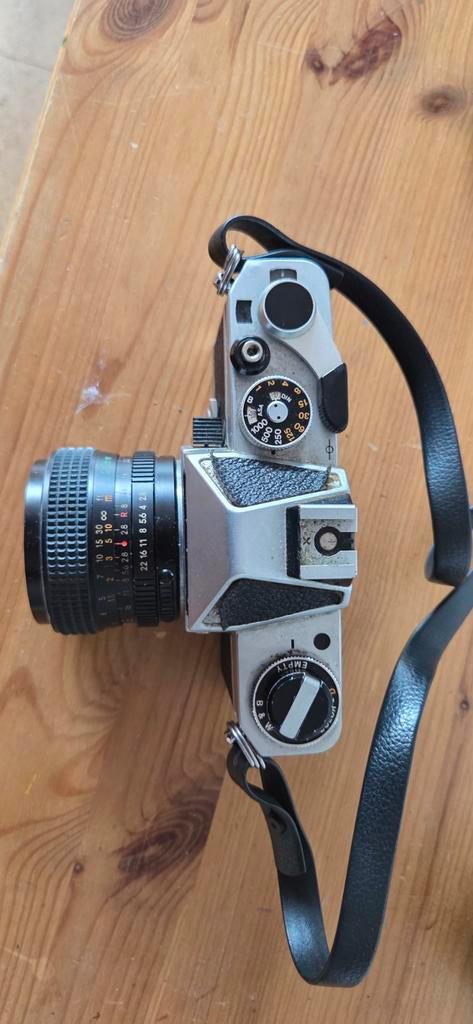 Vintage Spiegelreflexcamera met lens, Audio, Tv en Foto, Fotocamera's Analoog, Gebruikt, Spiegelreflex, Overige Merken, Ophalen of Verzenden