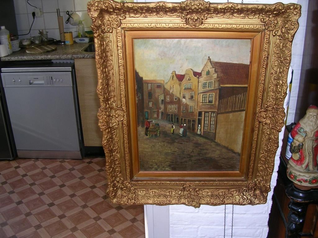 Leuk oud schilderij doe een bod., Antiek en Kunst, Kunst | Schilderijen | Klassiek, Ophalen