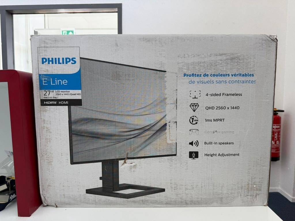 Philips 275E2FAE/00 27 inch QHD Monitor, Computers en Software, Monitoren, Gaming, Philips, IPS, In hoogte verstelbaar