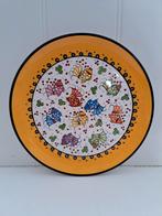 Turks handgeschilderd bord met vissen, Antiek en Kunst, Antiek | Wandborden en Tegels, Ophalen of Verzenden