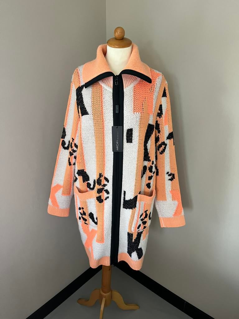 Nieuw! Marccain vest oranje zwart wit N4 40, Ophalen of Verzenden, Nieuw, Maat 38/40 (M), Oranje