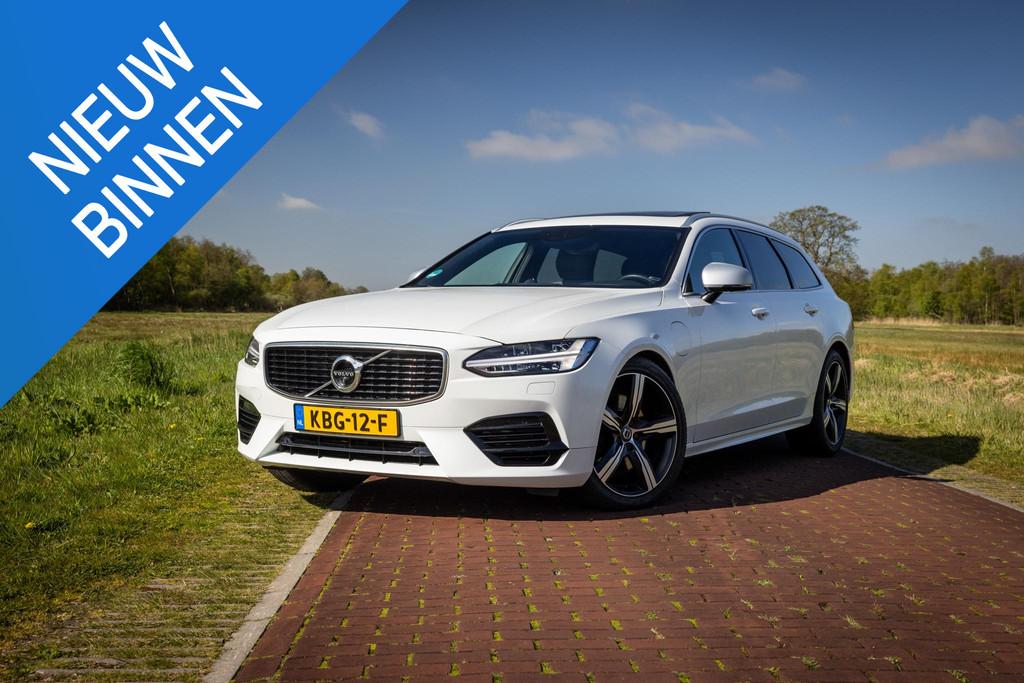 Volvo V90 2.0 T8 AWD R-Design Bowers&Wilkins Panoramadak, Stof, Euro 6, Wit, Plug-in hybride