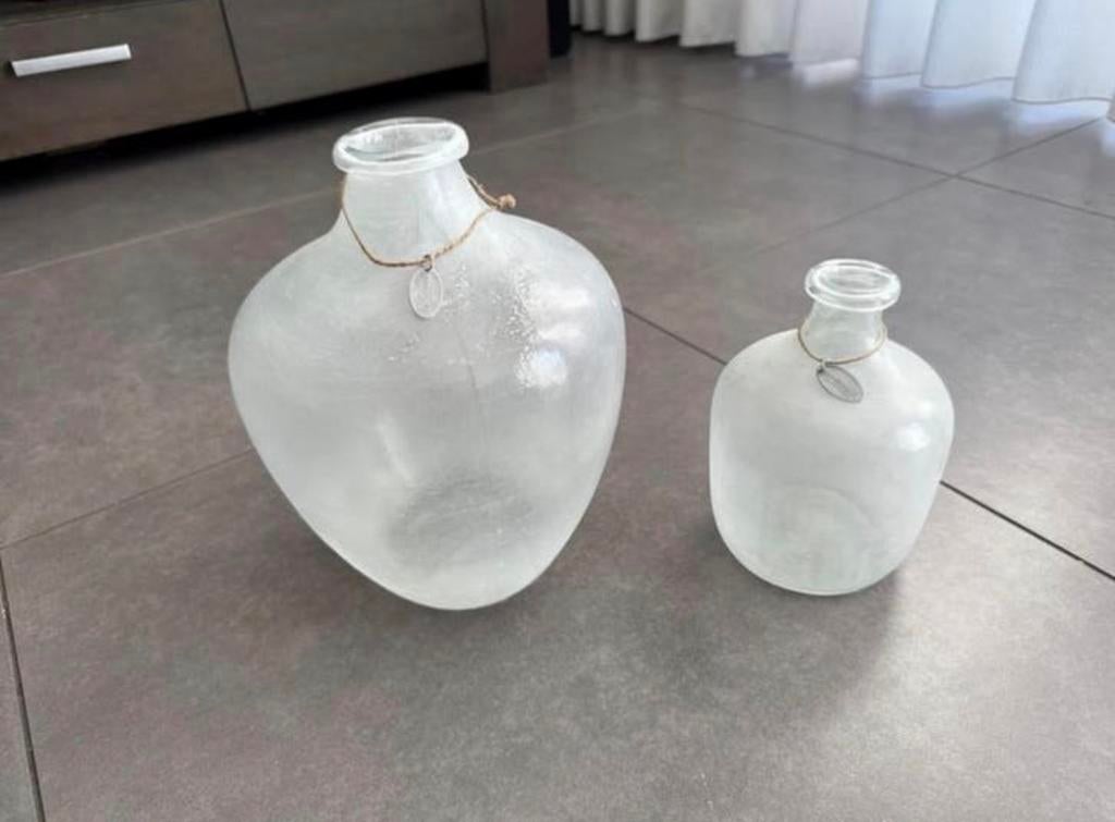 Set van twee Riverdale vazen, Gebruikt, Wit, Ophalen of Verzenden, Glas