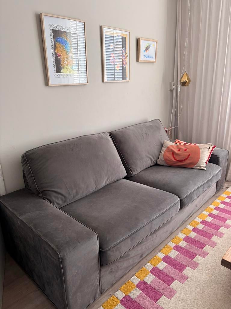 IKEA Kivik 3-zitsbank met wasbare velvet hoes van  soferia,, Driepersoons, 75 tot 100 cm, Ophalen of Verzenden, Zo goed als nieuw