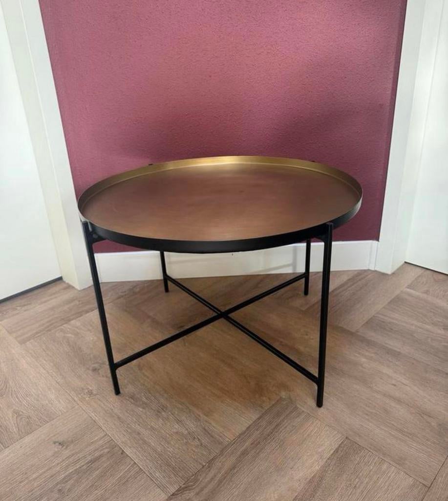 Bijzettafel / salontafel, Ophalen, Zo goed als nieuw, Rond, 55 tot 75 cm