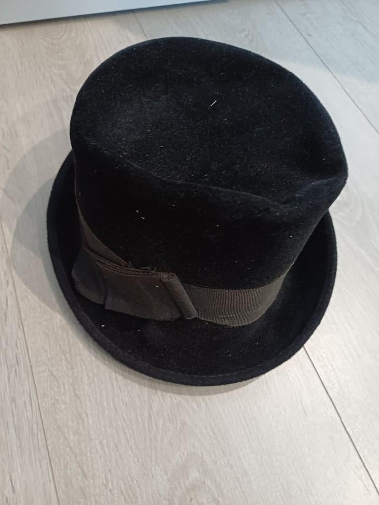 Klassieke zwarte hoge hoed, Antiek en Kunst, Ophalen of Verzenden, Heren