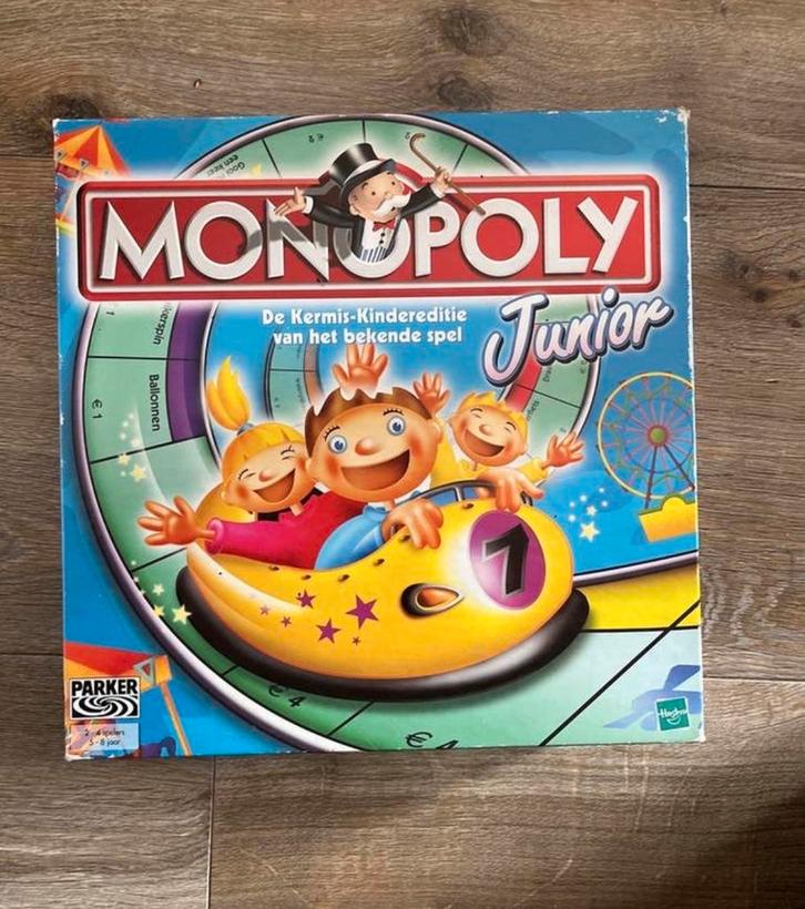 Monopoly Junior - De Kermis-Kindereditie, Hobby en Vrije tijd, Gezelschapsspellen | Bordspellen, Gebruikt, Drie of vier spelers
