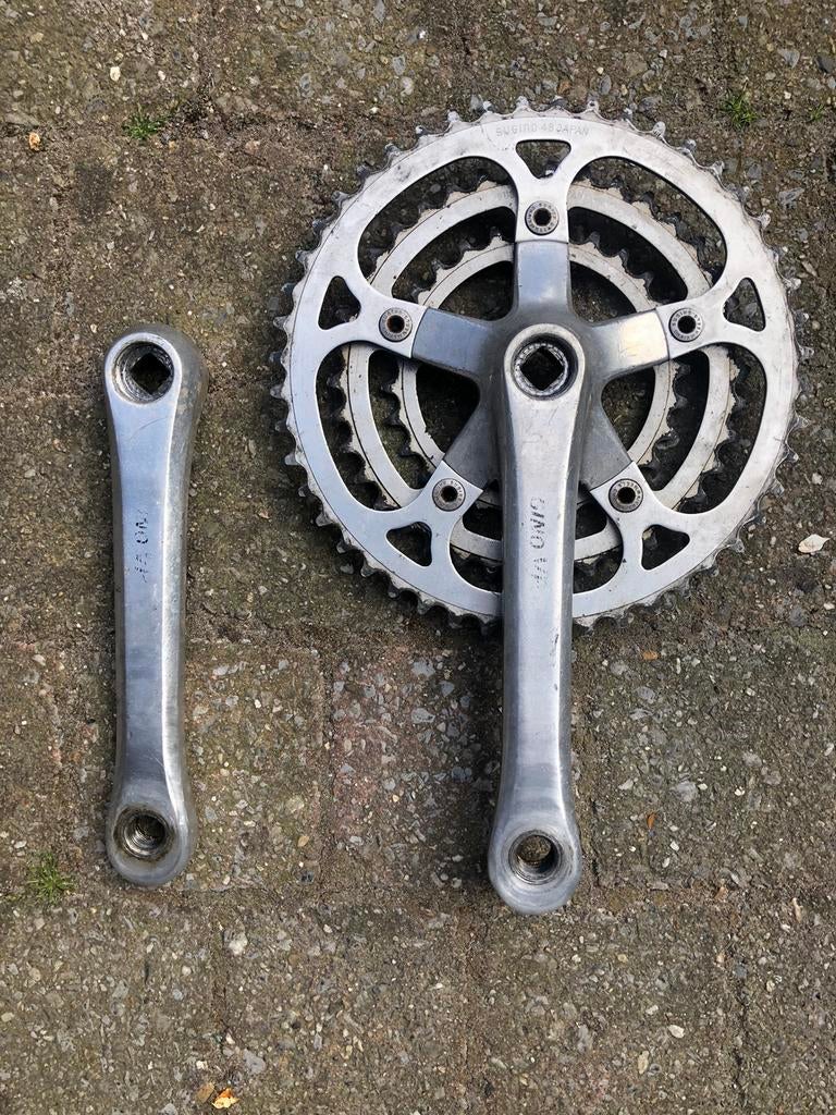 Sugino triple crankstel vintage, Ophalen of Verzenden, Gebruikt