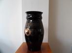 Art Deco grote Doyen Vaas Incrusta, zwart opaline glas, Ophalen of Verzenden