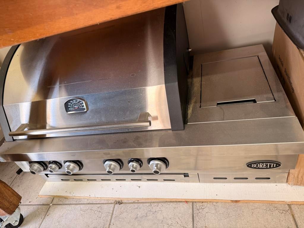 Boretti Imperatore RVS nieuw! Gas bbq!, Tuin en Terras, Buitenkeukens, Ophalen, Zo goed als nieuw, Gas