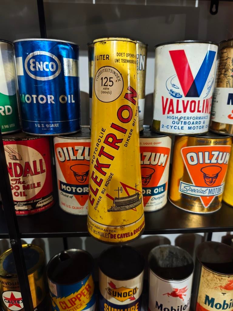 Ancien bidon d' huile  olieblikk, Ophalen of Verzenden