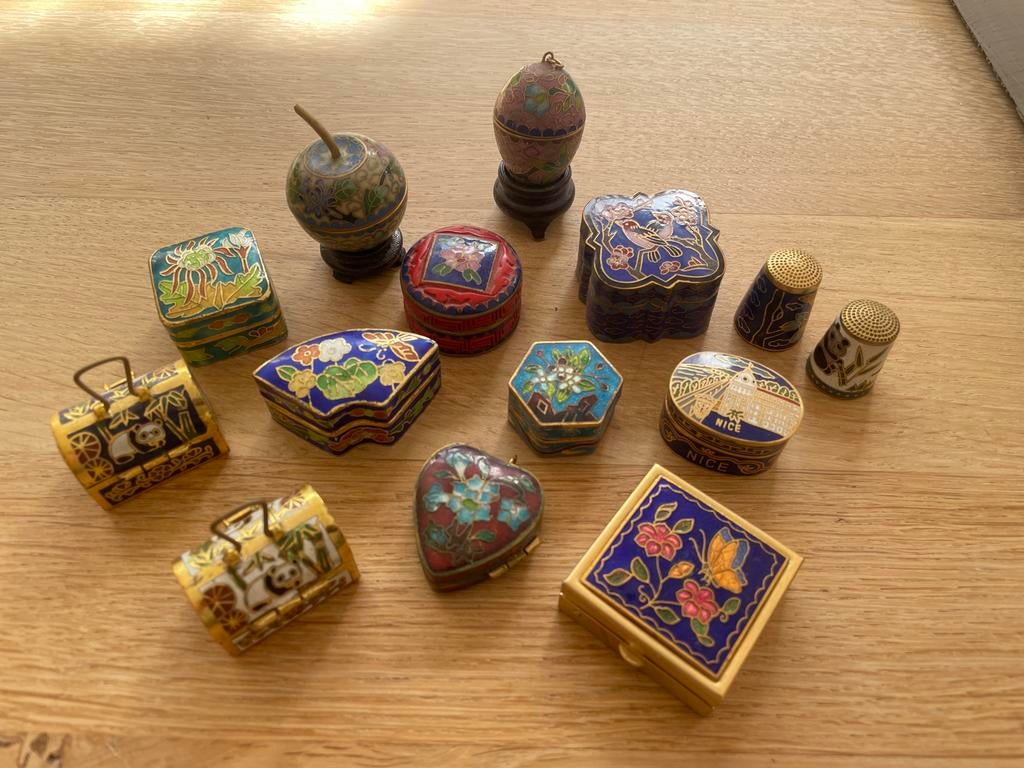 Cloisonné Pillendoosjes en Vingerhoedjes Collectie, Ophalen of Verzenden