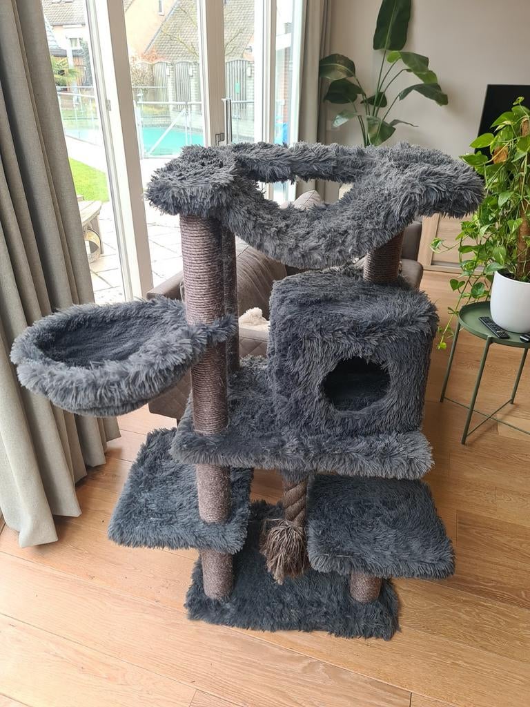 Beeztees katten krabpaal grijs 60x45x126 cm, Dieren en Toebehoren, Ophalen, Gebruikt, Krabpaal