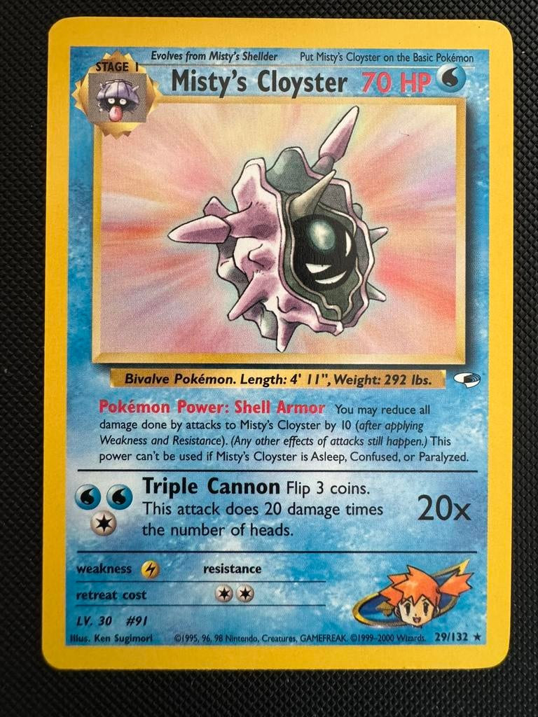 Misty’s Cloyster #29 Gym heroes pokemon kaart, Ophalen of Verzenden, Zo goed als nieuw