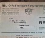 NSU D-Rad factuur 1933, Ophalen of Verzenden, Gebruikt, Overige typen