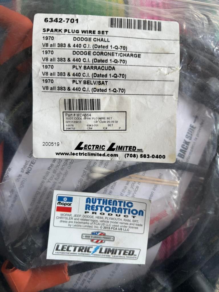 Mopar bougies kabels., Auto-onderdelen, Ophalen of Verzenden, Nieuw, Chrysler