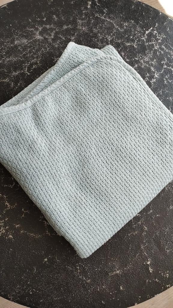 Wafeldeken wieg mint groen, Ophalen of Verzenden, Gebruikt, 100 cm of meer, Deken