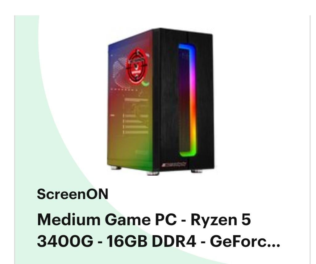 Game PC Ryzen 5, Computers en Software, Desktop Pc's, Zo goed als nieuw, 3 tot 4 Ghz, HDD, SSD, 16 GB, Met videokaart, Gaming