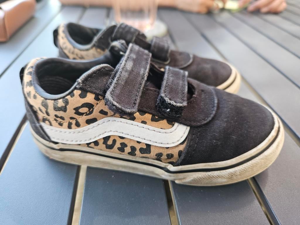 Leuke vans oldskool maat 25 met klitteband en panterprint., Gebruikt, Schoenen, Ophalen of Verzenden, Vans