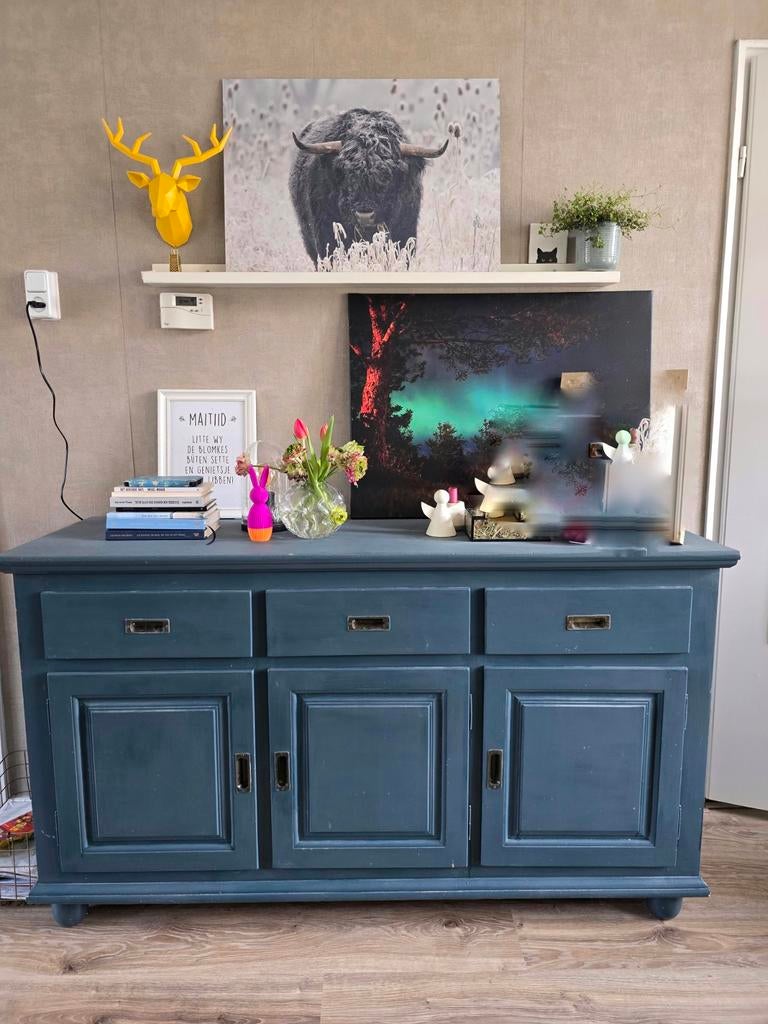 Grenen dressoir, Ophalen, Gebruikt, Met deur(en), 150 tot 200 cm