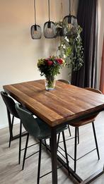 Bartafel met 4 stoelen, Ophalen, 100 tot 150 cm, 50 tot 100 cm, Zo goed als nieuw