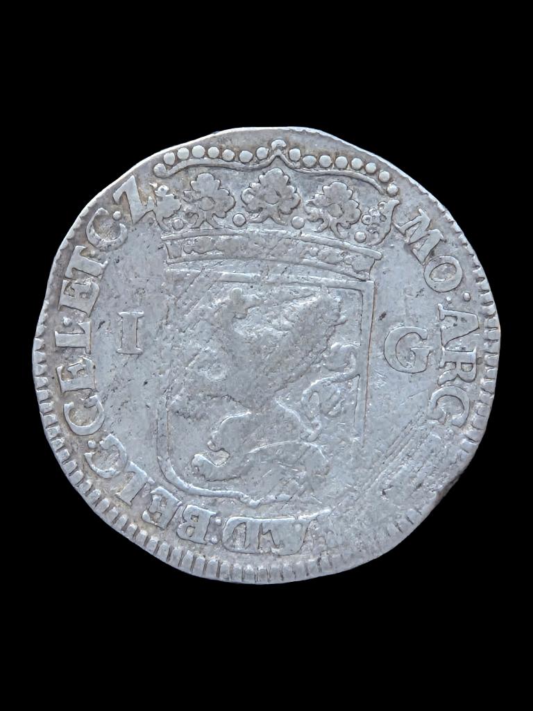 1 Gulden Gelderland 1706, Postzegels en Munten, Munten | Nederland, 1 gulden, Vóór koninkrijk, Zilver, Ophalen of Verzenden