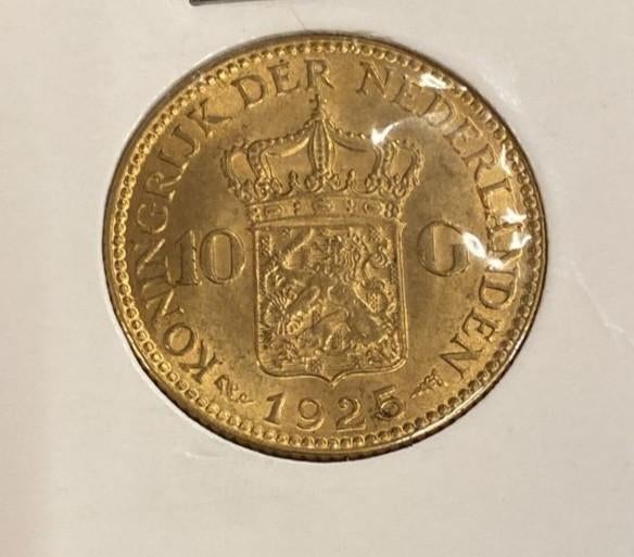 Gouden tientje 1925, Postzegels en Munten, Ophalen of Verzenden, Koningin Wilhelmina, 10 gulden, Goud