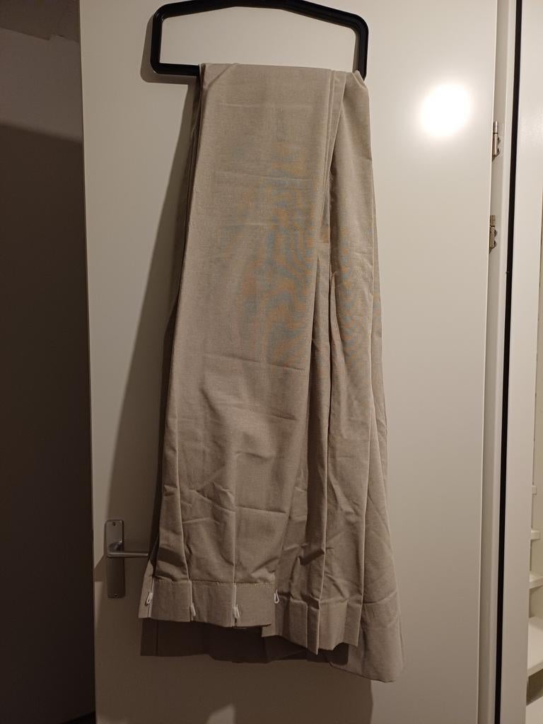 Kant en klare zandkleurige gordijnen 230x242 cm, Ophalen of Verzenden