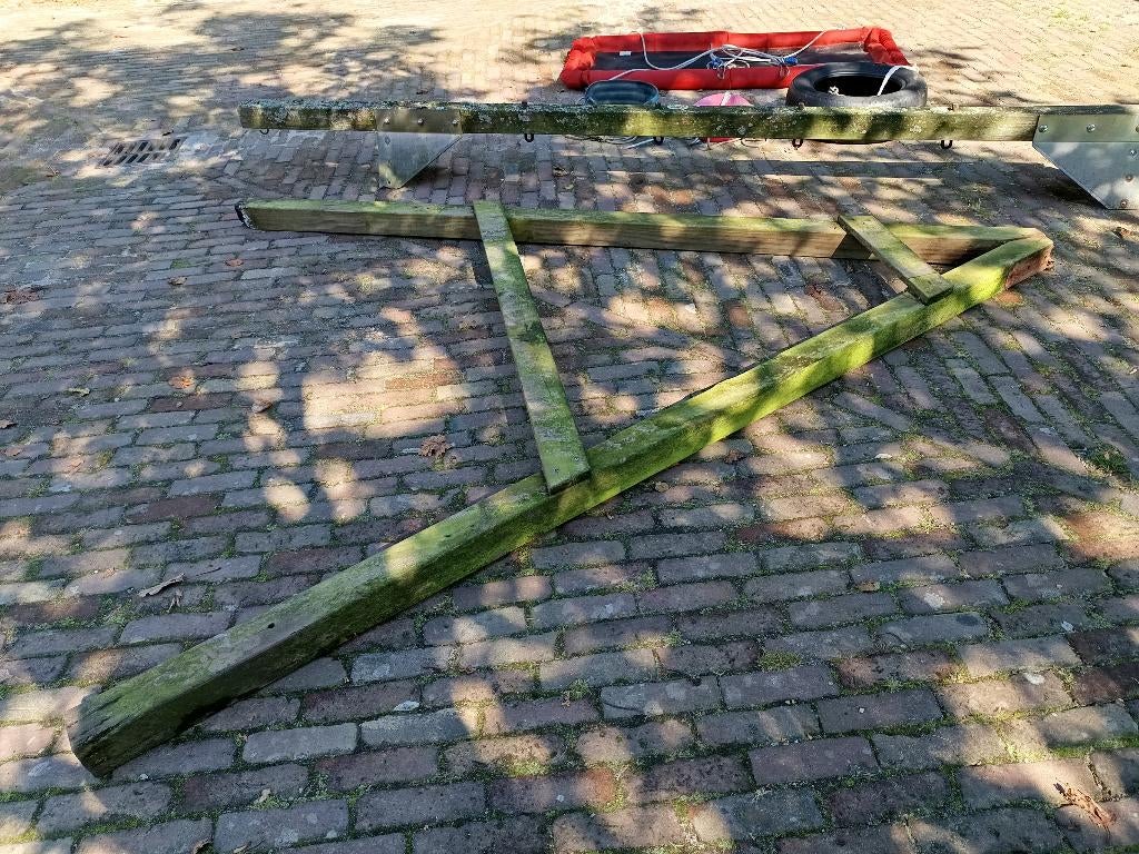 hout en constructie voor schommel en veel toebehoren!, Ophalen, Zo goed als nieuw, Schommel